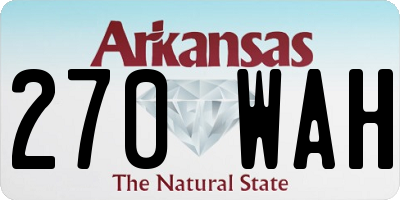 AR license plate 270WAH