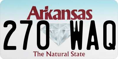 AR license plate 270WAQ