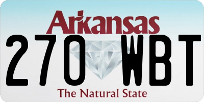 AR license plate 270WBT