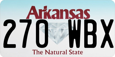 AR license plate 270WBX