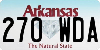 AR license plate 270WDA