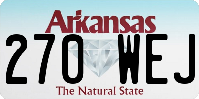 AR license plate 270WEJ