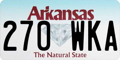 AR license plate 270WKA