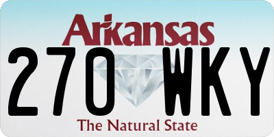 AR license plate 270WKY