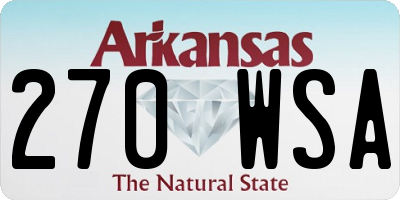 AR license plate 270WSA