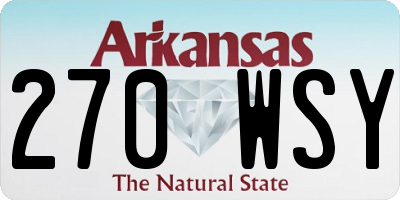 AR license plate 270WSY