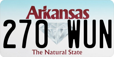 AR license plate 270WUN
