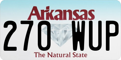 AR license plate 270WUP