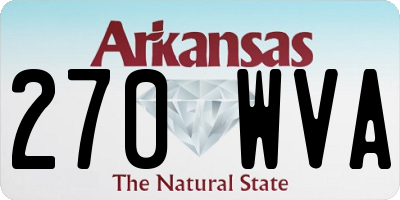 AR license plate 270WVA