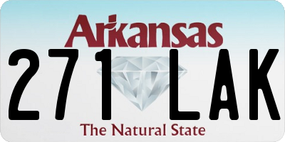 AR license plate 271LAK