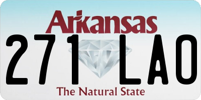 AR license plate 271LAO