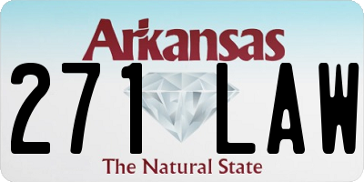 AR license plate 271LAW
