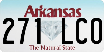AR license plate 271LCO