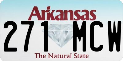 AR license plate 271MCW