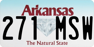 AR license plate 271MSW