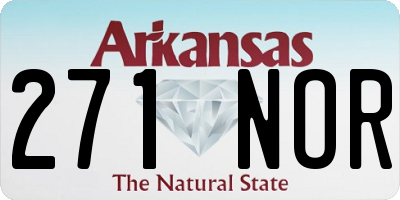 AR license plate 271NOR