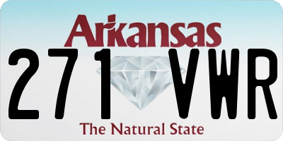 AR license plate 271VWR