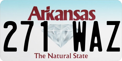 AR license plate 271WAZ
