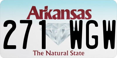AR license plate 271WGW