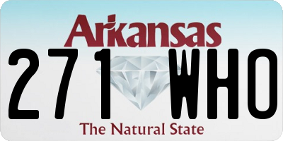 AR license plate 271WHO