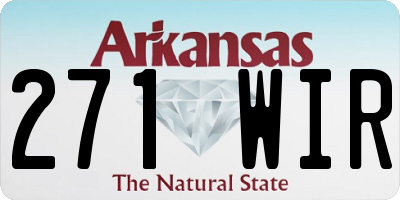 AR license plate 271WIR