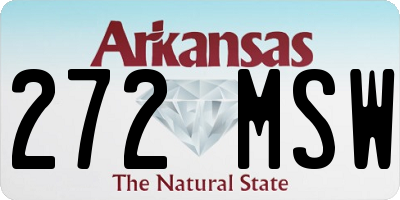 AR license plate 272MSW