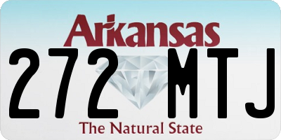 AR license plate 272MTJ