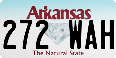 AR license plate 272WAH