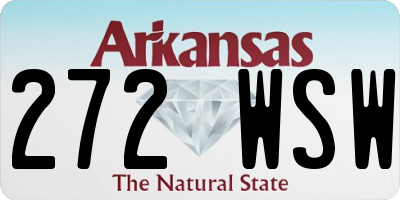 AR license plate 272WSW