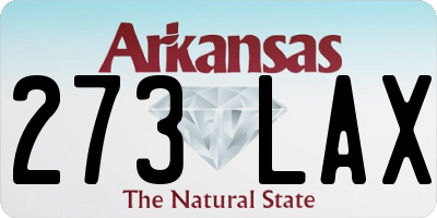 AR license plate 273LAX