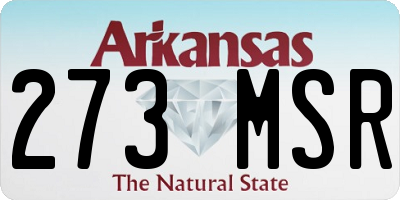 AR license plate 273MSR