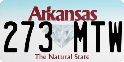 AR license plate 273MTW