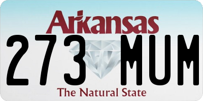 AR license plate 273MUM