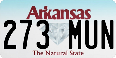 AR license plate 273MUN