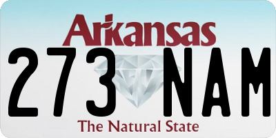 AR license plate 273NAM