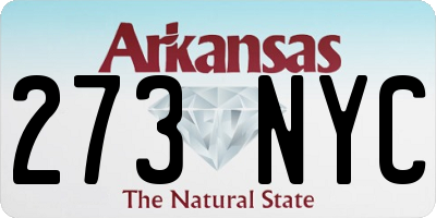 AR license plate 273NYC