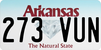 AR license plate 273VUN