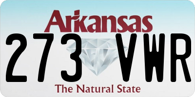 AR license plate 273VWR