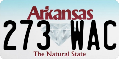 AR license plate 273WAC