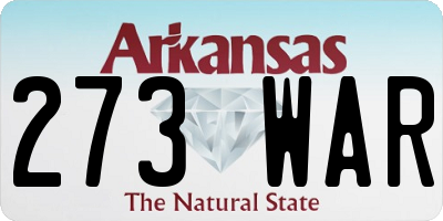 AR license plate 273WAR