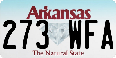 AR license plate 273WFA