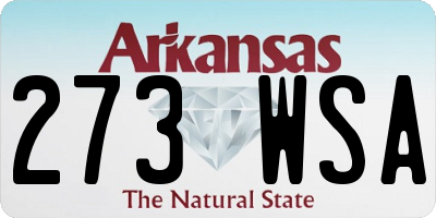 AR license plate 273WSA