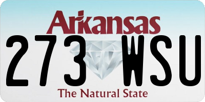 AR license plate 273WSU