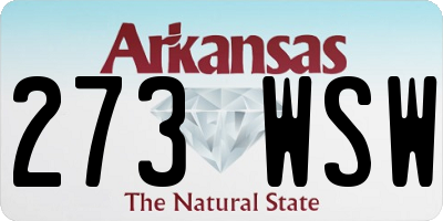 AR license plate 273WSW