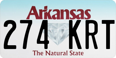 AR license plate 274KRT