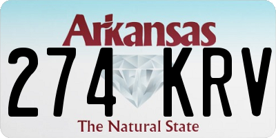 AR license plate 274KRV