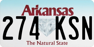 AR license plate 274KSN