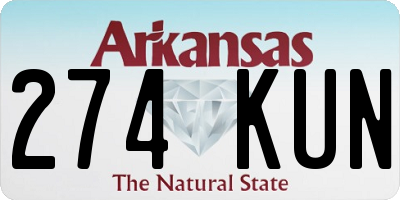 AR license plate 274KUN