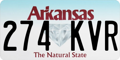 AR license plate 274KVR