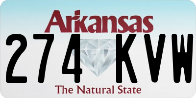 AR license plate 274KVW